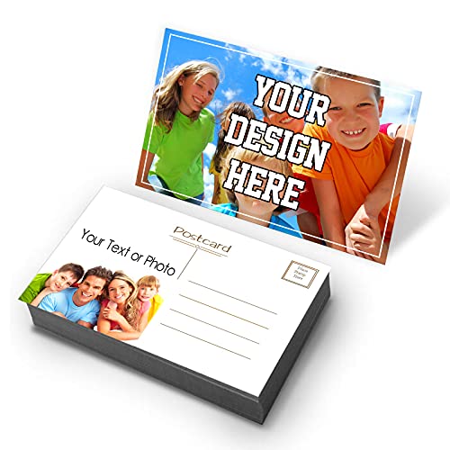 Cheerly Custom Postcards with Photo/Text, Personalized Postcards Upload Your Own Design, 350gsm Postcard Paper with Packing for Business Promotions, Direct Mail, Discounts-200pcs