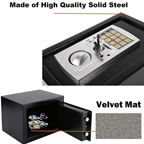 TBLOTYD 8.5 Liter Capacity Small Safe Box 31X20X20Cm Safe for Home Hotel Shop with Digital Keypad