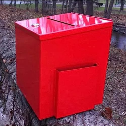 ZEELYDE Donation/Charity/Suggestion Box,Wall Mountable Steel Suggestion Box with Lock - Donation Box - Collection Box - Ballot Box - Key Drop Box - Safe Storage Box Suggestion Cards