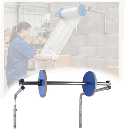 Bubble Foam Wrap Roll Dispenser, Wall Mount Bubble Cushioning Holder, Galvanized Steel, Positioning Clip Fixation, Easy To Install, For Packing Moving Shipping Protection Factory Express 30cm