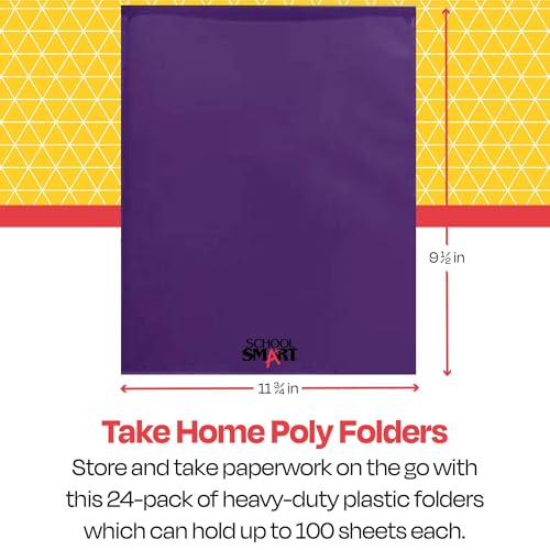 Folder TAKE Home Heavy Duty Purple SCHOOL SMART Pack of 24