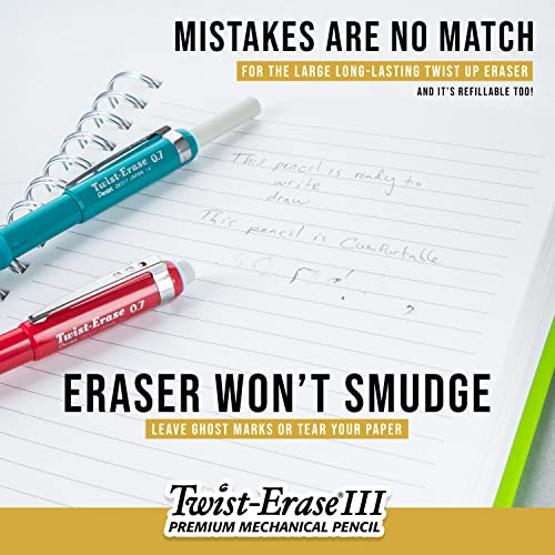Pentel Twist-Erase III Mechanical Pencil (0.7mm), Red Barrel