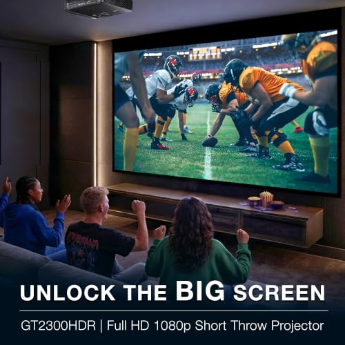 Optoma GT2300HDR - Full HD 1080p, 3,600 Lumens, Short Throw, Laser, Low Input Lag Gaming, Golf Simulation Ready Projector