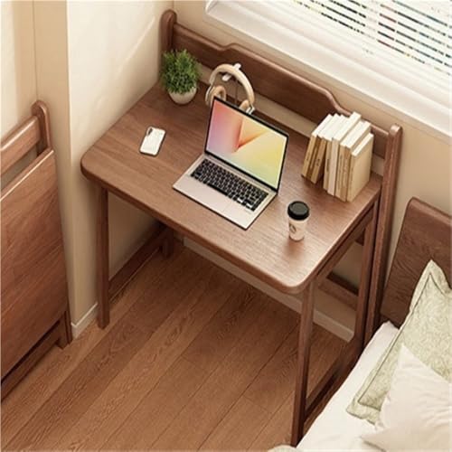 Solid Wood Folding Desk, Small Desk for Bedroom, Fold Small Desk, Computer Desk for Home Office, Simple Study Makeup Workstation, Wooden Study Office Desk Table for Small Spaces(Brown,120cm'.2in)