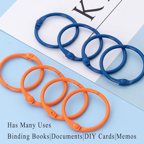 Binder Rings, 20 PCS Diameter 3cm Book Rings Metal DIY Binder Ring for Home School Office Booklets Cards File,red