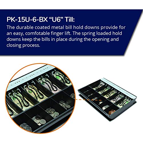 APG Cash Drawer Replacement Tray | Plastic Molded Till for APG Cash Register | 5 Bill / 6 Coin Compartments | Measures 14.2" x 2.35" x 12.05" | PK-15U-6-BX