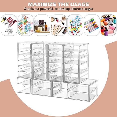 caktraie 30-Drawer Acrylic Storage & Makeup Organizer for Desk