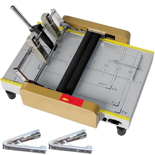 iumLeap Paper Folder Machine, A3/A4/A5 Booklet Maker with Stapler Stitcher, Folds Up to 14 Sheets for Offices, Printing Shops & Publishing