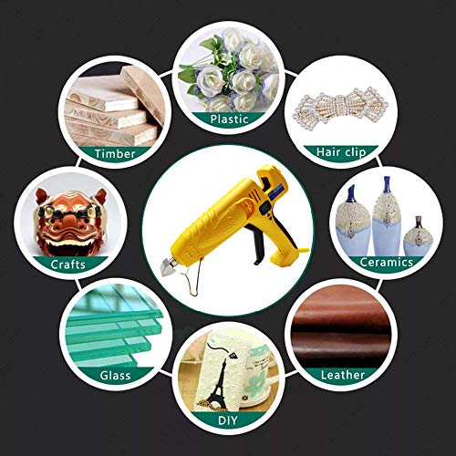 Heavy Duty Hot Glue Gun, Fast Heating High Power Full Size Professional Melt Glue Gun Kit with 0.43"x5.9" Premium Glue Sticks and Customized Big Nozzle for Industrial Purpose, Gift Copper Nozzle 400W