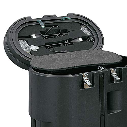 Vispronet Hard PVC Case with Wheels and Removable Lid – Interior Dimensions are 26.5in x 30.5in x 11in – Weighs 37lbs and Stands 39in Tall – Comes with a Light Wood Laminated Foldable Tabletop
