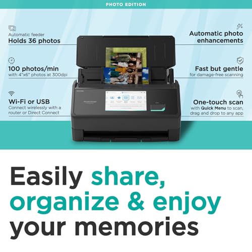 ScanSnap iX2500 Photo Edition Wireless or USB High-Speed Scanner, Black