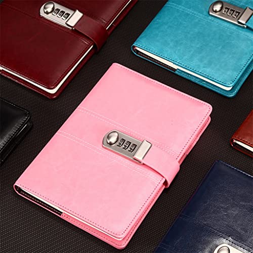 YHdtUO Leather Password Book with Lock Larger Size 21.8Cm X 17.8Cm Writer Lock Journal Lock,D-A5