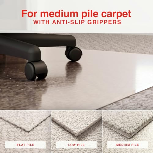 Staples Office Chair Mat, Clear, 60x46 Inch, Medium-Pile Carpet