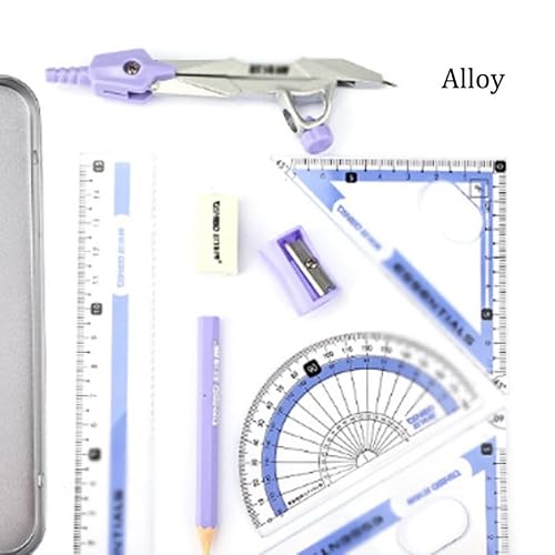 QVEZPRYX Alloy Ruler Compass Set Eight Piece