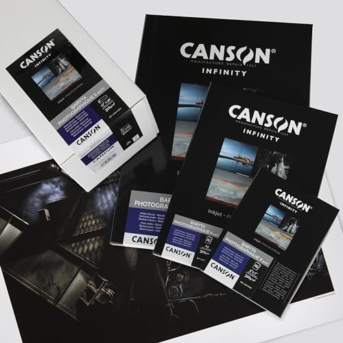 Canson Infinity Baryta Photo II Matt White Inkjet Photo Paper, 310gsm, A3, 25 Sheets, Acid-Free, Ideal for Professional Photographers