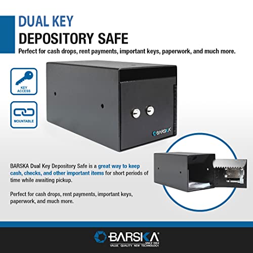 Winbest Steel Dual Key Cash Drop Depository Safe Mail Money Cash Drop Safe Box 12 in x 6 in x 6 in
