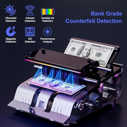 Portable Counterfeit Banknote Detector LCD Display Fast Counting