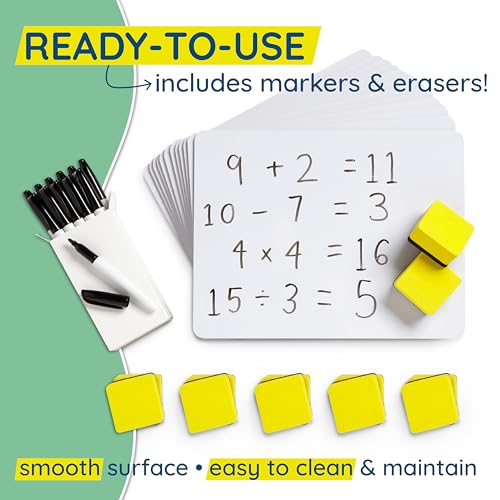 Blue Summit Supplies 30 Mini Dry Erase Boards, 9 x 12, Markers and Erasers