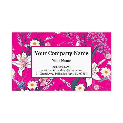 Lily Custom Premium Business Cards, Full color (250pcs to 2,500pcs) - (350gsm-Thick paper), Matte finishing-Front & Back(Pink)