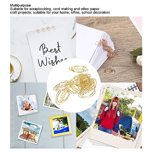 LENmzpomA 30pcs Cute Paper Clips, Special Shape Paper Clips Creatively Cute Plated Metal Bookmark for Students, Stationery Supplies