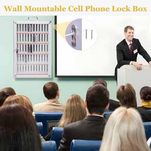 AIWFL 60 Slots Cell Phone Locker Classroom Aluminum Alloy Phone Storage Box
