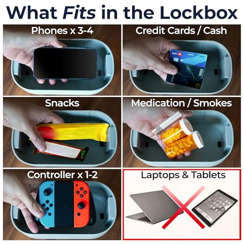 Mindsight Timed Lock Box | Unplug from Phones, Video Games, Social Media, Snacks & Cravings | 3 Modes based on Willpower | Easy to Use | Out of Sight ~ Out of Mind | Boost Your Mental Wellness