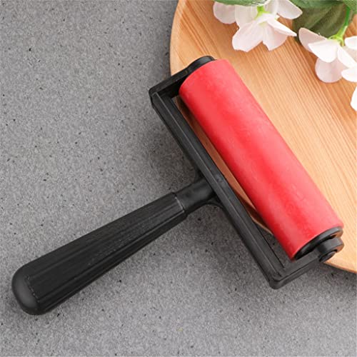 NRFJFOP 10cm Printmaking Rubber Roller Soft Brayer Craft Projects Ink and Stamping Tools (red)