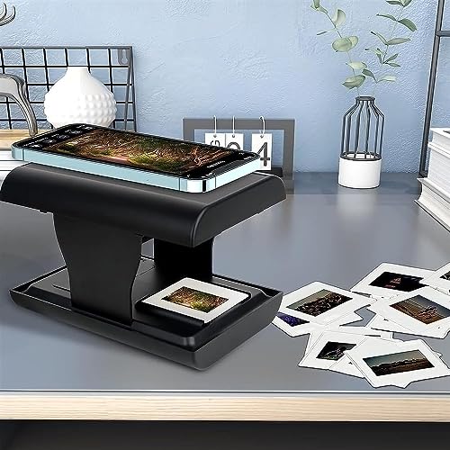 Film Scanner, 35mm/135mm Slide and Negative Scanner with LED Backlight, Support Image Preview, Playback and Editing Functions, Suitable for Smartphone
