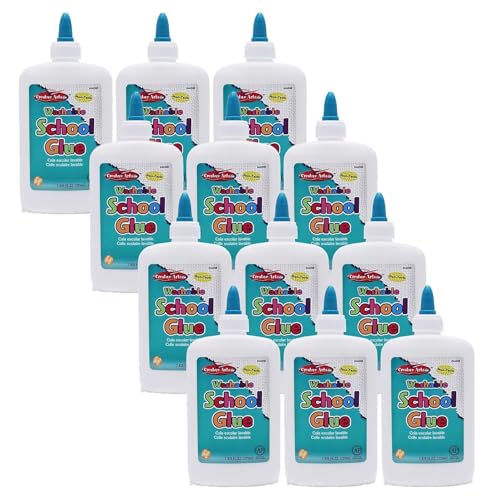 CLI CHL46008-12 Charles Leonard Economy Washable School Glue, 8 oz., Pack of 12