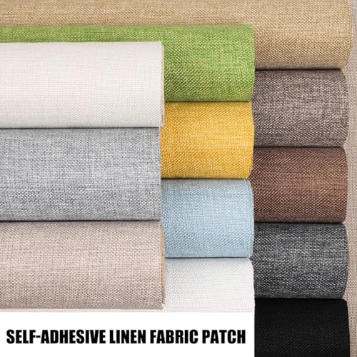 Linen Repair Patch, 19.7x57.87 Inch Inch Self-Adhesive Linen Fabric Patches Tape for Linen Sofa Repair and Linen Clothes Repair(Beige)