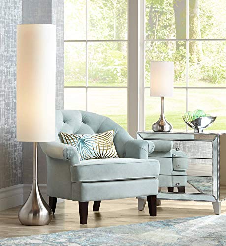 Moderne Droplet 62" Tall Brushed Nickel Floor Lamp Living Room