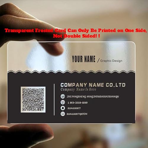 1000Pcs Custom Business Cards PVC Waterproof Add Photo/Text/Logo Print Your Own Business Cards Personalized Double-sided Printed Glossy Matte Frosted 0.38mm Thickness