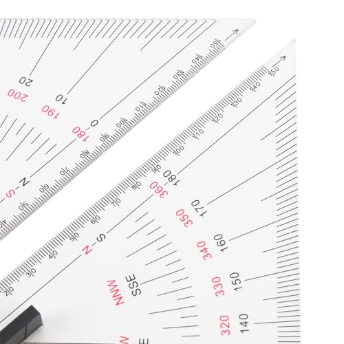 Chart Drawing Triangle Ruler,Precise Scale Transparent 300mm Acrylic Marine Navigation Parallel