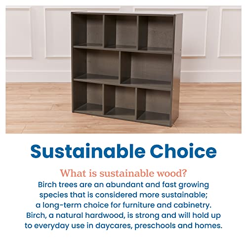ECR4Kids Streamline 8-Compartment Storage Cabinet, 36in High, Grey Wash
