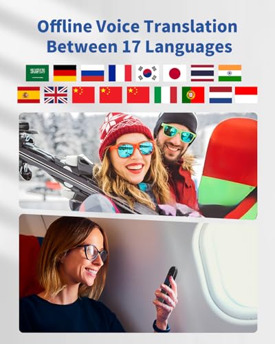 Language Translator Device, 150 Language Real-Time Voice Translator Upgraded ChatGpt AI Translator Voice/Text/Photo Online Offline Translator Portable Two-Way Translation for Travel Business Learning