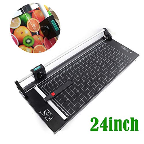 VPABES 24Inch Rotary Trimmer Paper Cutter,Manual Paper Cutters Trimmers Photo Paper Cutter with Automatic Paper Weighting,Self-Sharpening for Craft Paper, Card Stock and Office Paper