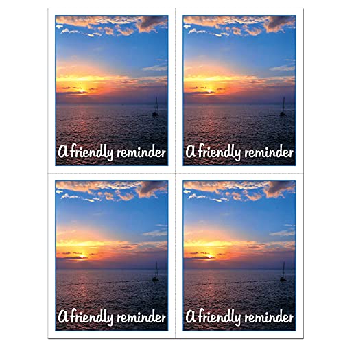 Laser Reminder Postcards. Great for Dental, Optometric, Veterinarian, Chiropractic or Most Other Businesses. 4 Cards Perforated for Tear-Off at 4.25" x 5.5" on an 8.5" x 11" Sheet of 8 Pt Card Stock.