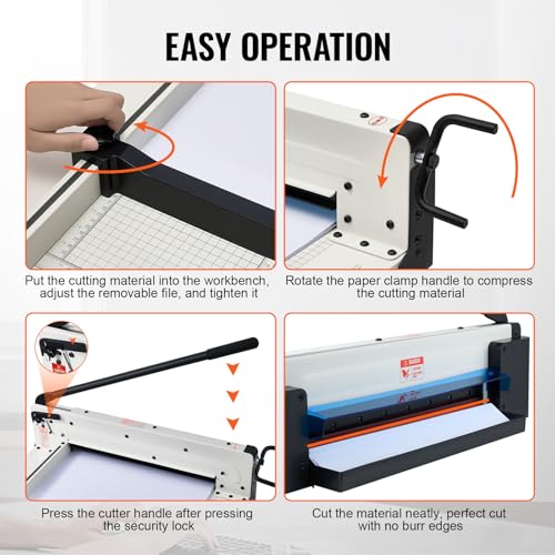 VEVOR Industrial Paper Cutter A3 Heavy Duty Paper Cutter 17 Inch Paper Cutter Heavy Duty 400 Sheets Paper with Clear Cutting Guide for Offices, Schools, Businesses and Printing Shops