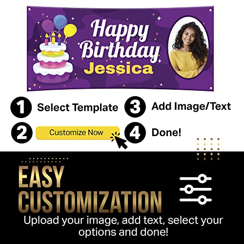 Custom Celebration Sign by DOT4DOT - Personalized for Happy Birthday Banner, Kids, Wedding, Parties, Grand Opening, Graduation, Congratulations (Celebration 27, 5x10)