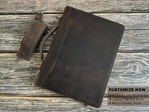 Portfolio Binder 3 Ring, Leather Binder Portfolio Folder for Left-Handed, Zippered Portfolio Padfolio Binder for Women, Leather Portfolio Organizer for Men (Grey, Non-Custom)