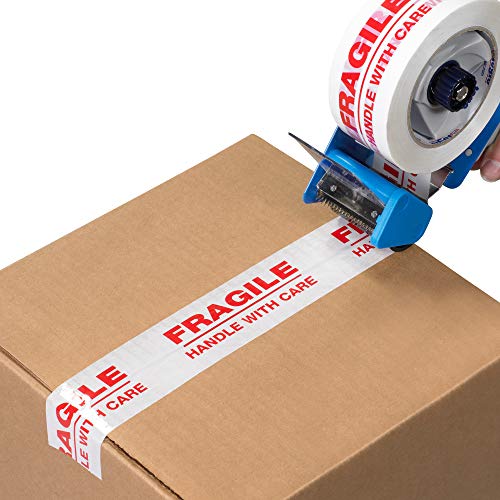 Aviditi Tape Logic 2 Inch x 55 Yard 2.2 Mil Red/White, Heavy Duty Packing Tape,"Fragile Handle with Care" 18 Pack, Perfect for Packing, Shipping, Moving, Home and Office (T901P0218PK)