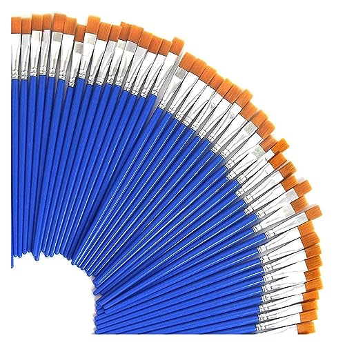 UOHLCX HBJWOV 30 Pcs Wide Flat Paint Brushes Set with Nylon Hair Small Brush Acrylic Oil Watercolor Art Detail Painting