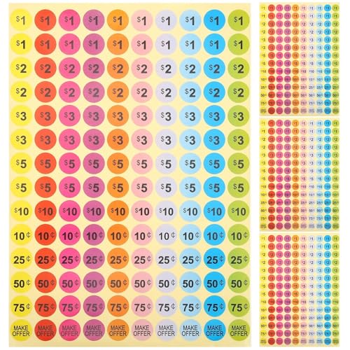 Garage Sale Stickers 300 Sheets Pricing Tags Garage Sale Labels Stickers Yard Number Goods Blank Removable