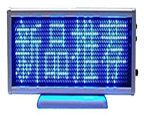 MekUk LED Sign Board Scrolling Message LED Scrolling Sign Screen 30×6CM Message Display Mini Moving Desk Board Advertising Programmable (Blue) for Store, Car, Business, Promotion