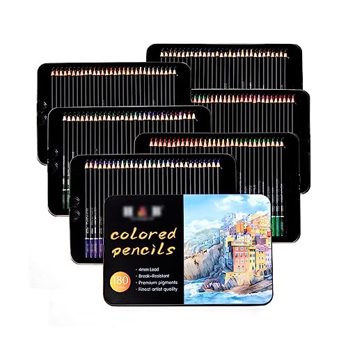 SIDUFHAOPKLL 180 Colours Oil Based Coloured Pencils Iron Box Set Art Painting Drawing Supplies Graffiti