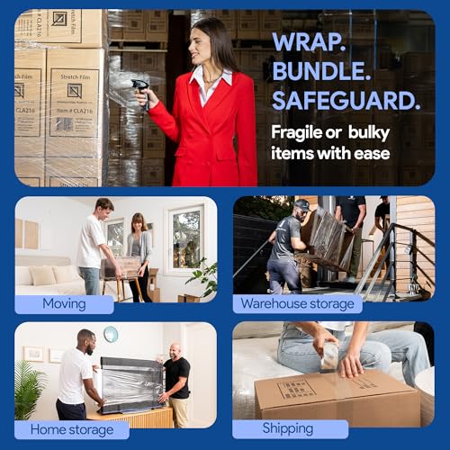 International Plastics Co. 4 Pack of 18'' Stretch Wrap for Moving
