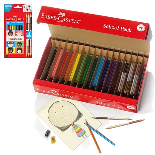 Faber-Castell World Colors Colored Pencil School Pack, Classroom Set