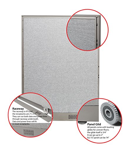 GOF Single Office Partition, Large Fabric Room Divider Panel, Custom Built Workstation 24" W x 48" H