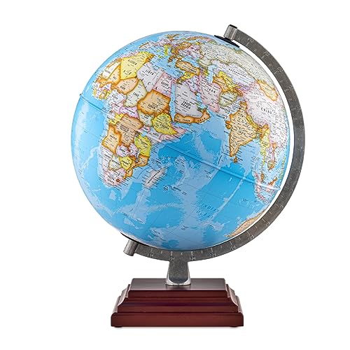 Waypoint Geographic Odyssey Plus Globe, 12" Blue Ocean-Style World Globe, Up-to-Date Reference for Home and Office Decor, 17.5“ H x 13.5“ W x 12“ D