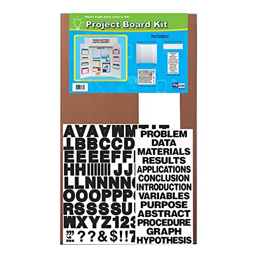 Flipside Products 36" x 48" Project Board Kit, 10 Pack, School Presentation Display Board and Supplies, Trifold Kits, Letters, Titles, Header Display, Presentation, All in One